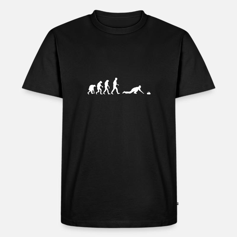curling evolution - Männer Premium Bio T-Shirt - Schwarz