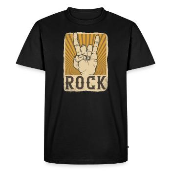 Rock and roll - T-shirt Premium bio Homme - noir - Devant - Nico (187cm)