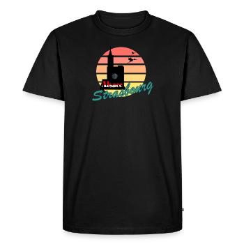 Strasbourg Summer Cathédrale - T-shirt Premium bio Homme - noir - Devant - Nico (187cm)