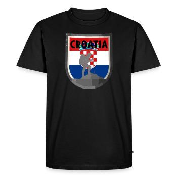 Drapeau de la Croatie Adriatique Zagreb Drapeau croate - T-shirt Premium bio Homme - noir - Devant - Nico (187cm)