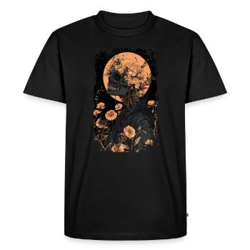 Boho hippie skeleton in 60s, 70s look - Men's Premium Organic T-Shirt - black - Front - Nico (187cm)