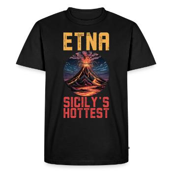 Etna Volcano Sicily - Men's Premium Organic T-Shirt - black - Front - Nico (187cm)