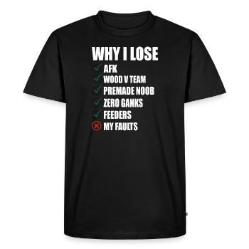 POURQUOI PERDRE LE TSHIRT - MERCH OF LEGENDS - T-shirt Premium bio Homme - noir - Devant - Nico (187cm)