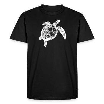 Tortue imbriquée vintage - Tortue de mer - T-shirt Premium bio Homme - noir - Devant - Nico (187cm)