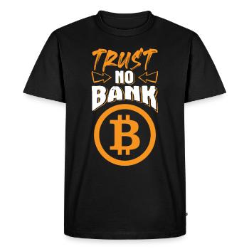 bank bitcoin - T-shirt Premium bio Homme - noir - Devant - Nico (187cm)