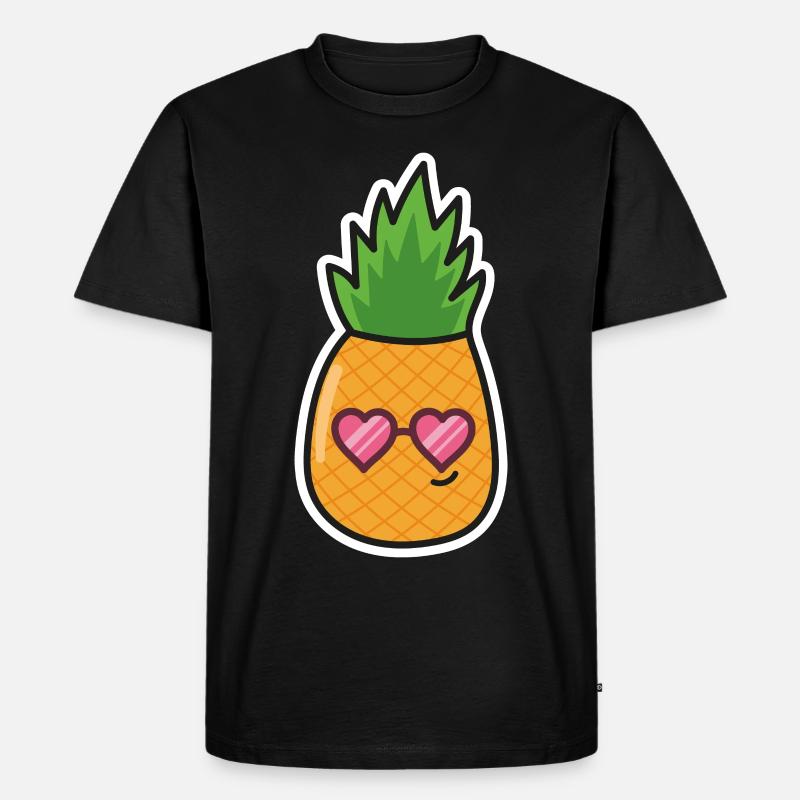 Ananas - Männer Premium Bio T-Shirt - Schwarz