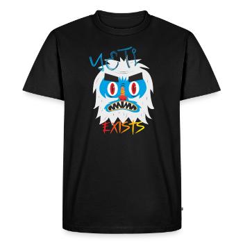 monstre - Le yéti existe ! - T-shirt Premium bio Homme - noir - Devant - Nico (187cm)