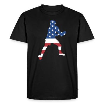Sport Us Flag Ultimate Frisbee - T-shirt Premium bio Homme - noir - Devant - Nico (187cm)