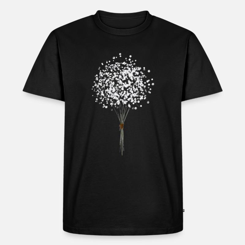 Blume Pusteblume - Männer Premium Bio T-Shirt - Schwarz