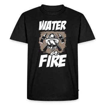 Pompier de l’eau ou du feu - T-shirt Premium bio Homme - noir - Devant - Nico (187cm)