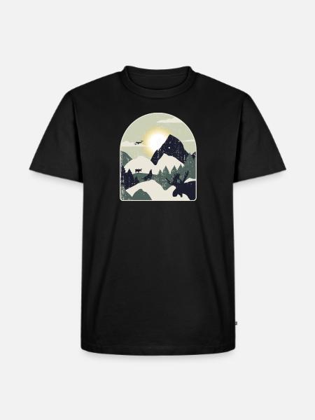 Nature Forest Mountains Hiking - Men's Premium Organic T-Shirt - black