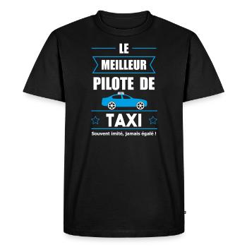 taxi pilote de taxi chauffeur métier - T-shirt Premium bio Homme - noir - Devant - Nico (187cm)