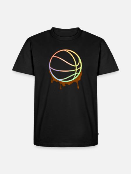 Basketball Pastel Farbverlauf - Männer Premium Bio T-Shirt - Schwarz