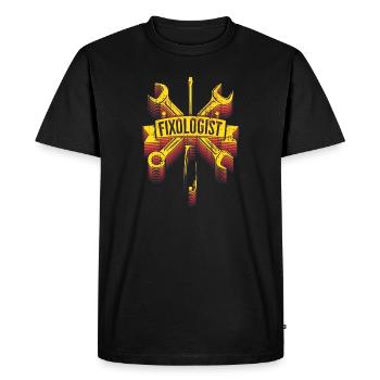 Fixologue - Artisan Humour - T-shirt Premium bio Homme - noir - Devant - Nico (187cm)