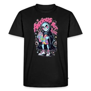 Design gothique pastel anxieux mais vivant avec coloré - T-shirt Premium bio Homme - noir - Devant - Nico (187cm)
