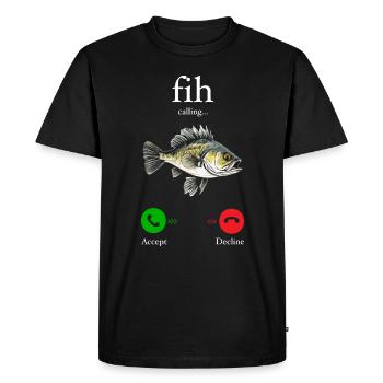 Funny Fih Fish Meme Fish Fih Funny Misspelled Fish - Men's Premium Organic T-Shirt - black - Front - Nico (187cm)