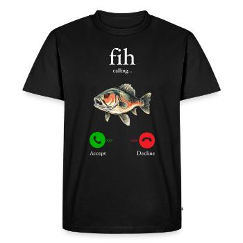 Fih Calling Remind me Message Decline Accept Phone - T-shirt Premium bio Homme - noir - Devant - Nico (187cm)