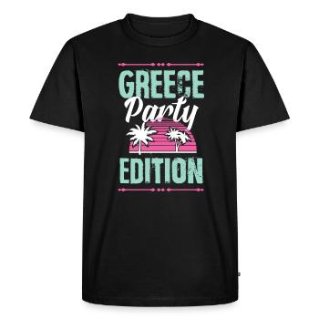 Greece Party Edition - Men's Premium Organic T-Shirt - black - Front - Nico (187cm)