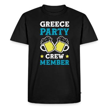 Greece Party Crew - Men's Premium Organic T-Shirt - black - Front - Nico (187cm)