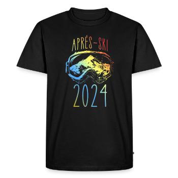 Après Ski 2024 Mountains Colorful - Men's Premium Organic T-Shirt - black - Front - Nico (187cm)