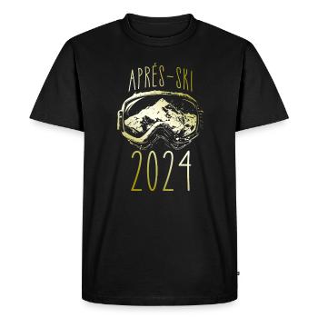 Après-ski 2024 Montagnes - T-shirt Premium bio Homme - noir - Devant - Nico (187cm)