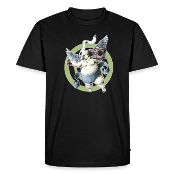 Bad-Beerdrinking-Angel - Men's Premium Organic T-Shirt - black - Front - Nico (187cm)