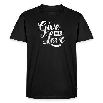 DONNEZ-MOI DE L'AMOUR DÉCLARATION ROMANTIQUE UTILISÉE LOOK - T-shirt Premium bio Homme - noir - Devant - Nico (187cm)