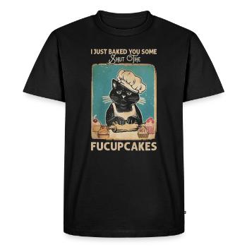 Funny Cat Saying graphic - Men's Premium Organic T-Shirt - black - Front - Nico (187cm)