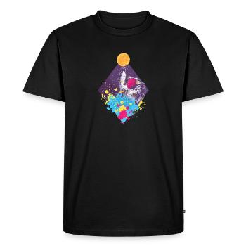 Sky is the limet, l'astronaute suit tes rêves - T-shirt Premium bio Homme - noir - Devant - Nico (187cm)