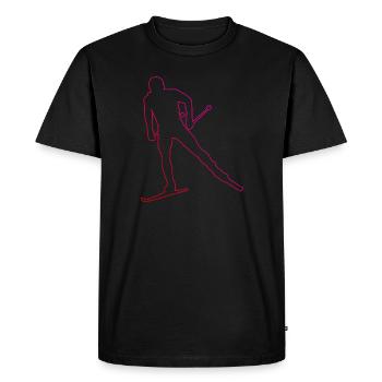 Ski de fond Patinage Patinage de fond Femmes Hommes - T-shirt Premium bio Homme - noir - Devant - Nico (187cm)