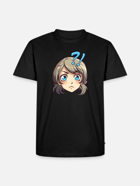 Skeptisches Anime-Emoji - Anime-Shirt - Männer Premium Bio T-Shirt - Schwarz