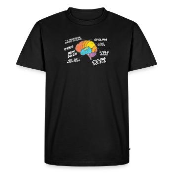 Cyclisme - Anatomie du cerveau d’un cycliste - T-shirt Premium bio Homme - noir - Devant - Nico (187cm)