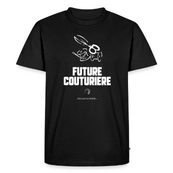 Future couturière - T-shirt Premium bio Homme - noir - Devant - Nico (187cm)