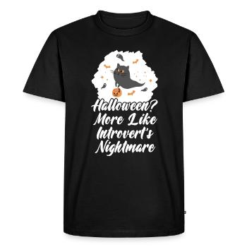 Manifestation introvertie contre Halloween - T-shirt Premium bio Homme - noir - Devant - Nico (187cm)