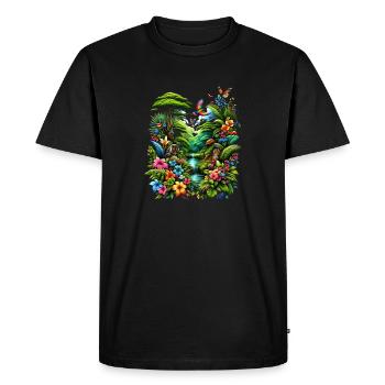 Lush nature - Men's Premium Organic T-Shirt - black - Front - Nico (187cm)