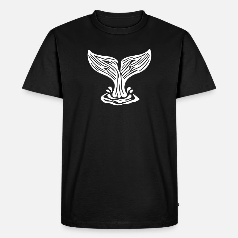 Wal Fluke Vector - Männer Premium Bio T-Shirt - Schwarz