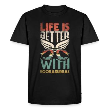 Ornithologie ornithologique la vie est meilleure avec - T-shirt Premium bio Homme - noir - Devant - Nico (187cm)