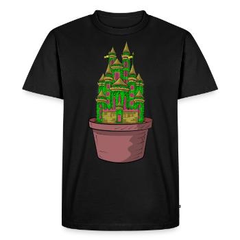 MY CACTUS IS MY CASTLE - KAKTUS SCHLOSS - Men's Premium Organic T-Shirt - black - Front - Nico (187cm)