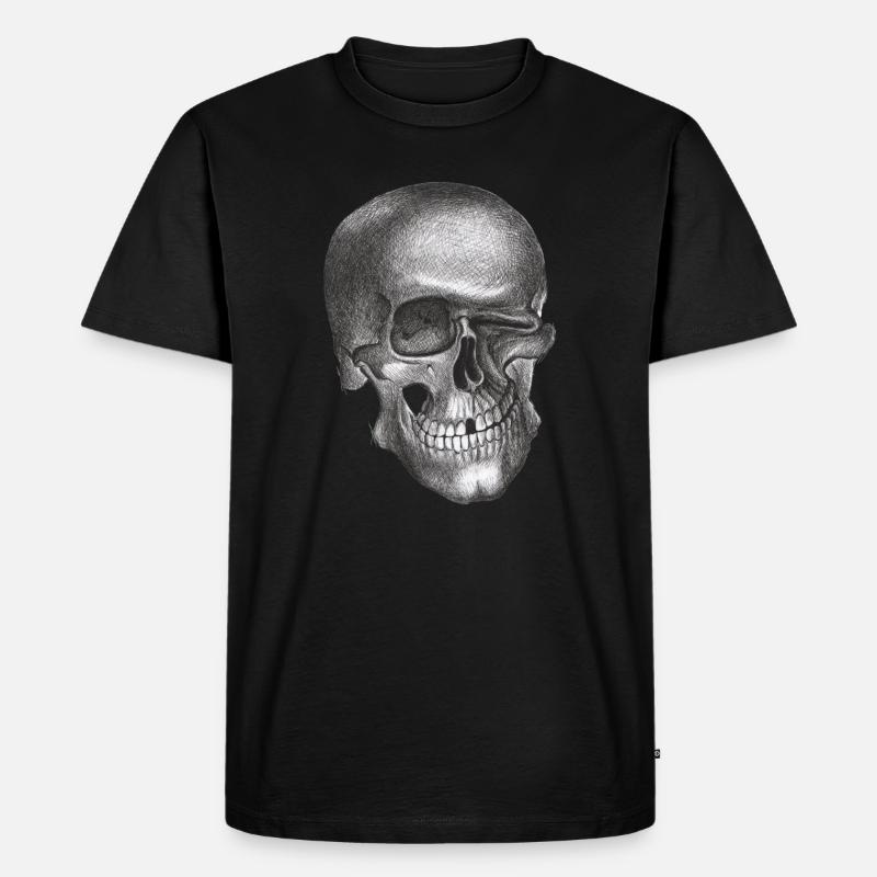 Zwinkernder Schädel - Totenkopf - Männer Premium Bio T-Shirt - Schwarz