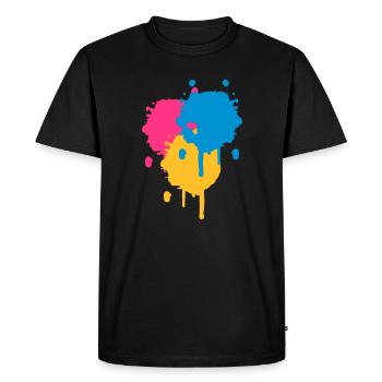 Trois points lumineux de couleur dans le style - T-shirt Premium bio Homme - noir - Devant - Nico (187cm)