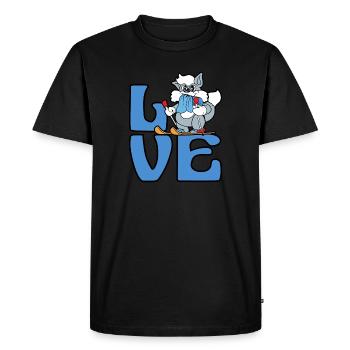 Lapin lièvre skieur ski sport d'hiver neige - T-shirt Premium bio Homme - noir - Devant - Nico (187cm)