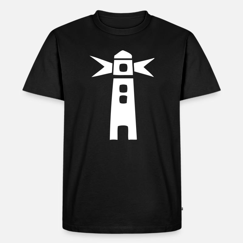 Leuchtturm - Männer Premium Bio T-Shirt - Schwarz