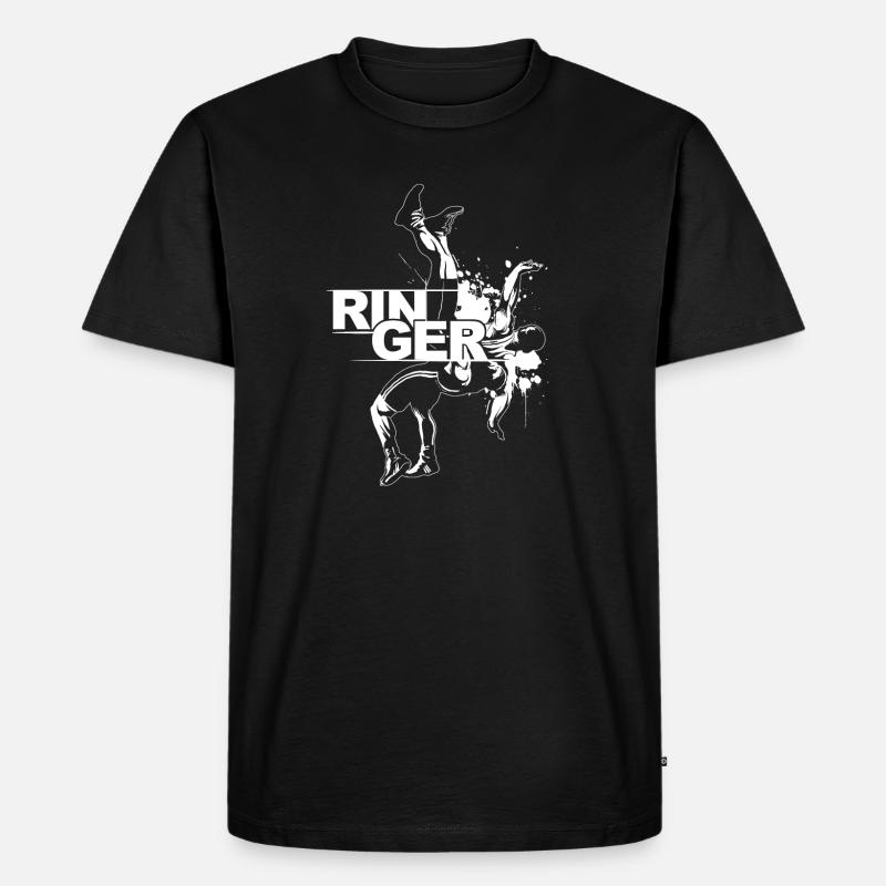 Ringer - Männer Premium Bio T-Shirt - Schwarz