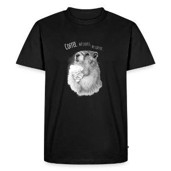 Plaisir de hamster au café - T-shirt Premium bio Homme - noir - Devant - Nico (187cm)