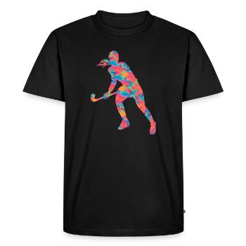 Joueuse de hockey hockey sur gazon filles - T-shirt Premium bio Homme - noir - Devant - Nico (187cm)