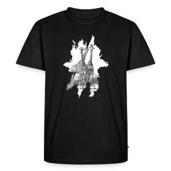 Les girafes de la savane - T-shirt Premium bio Homme - noir - Devant - Nico (187cm)