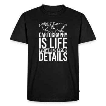 Conception cartographique - T-shirt Premium bio Homme - noir - Devant - Nico (187cm)