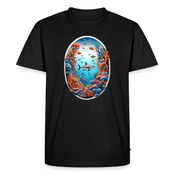 Animaux marins-Poissons - T-shirt Premium bio Homme - noir - Devant - Nico (187cm)