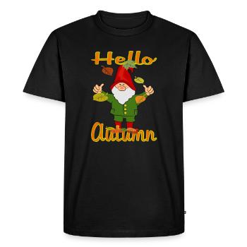 Gnome d’automne - T-shirt Premium bio Homme - noir - Devant - Nico (187cm)