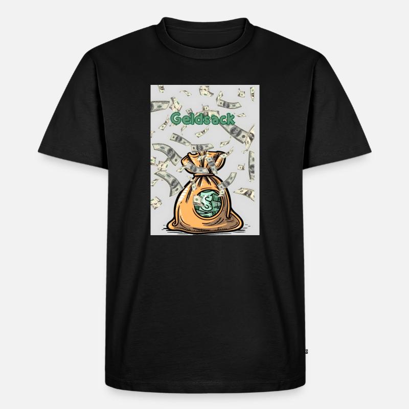 Geldsack Geldregen - Männer Premium Bio T-Shirt - Schwarz